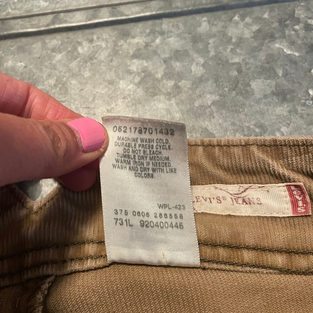 Vintage Levi's Corduroy Cargo Pocket Skirt 9 Tan Khaki Safari Military 90s Y2K - Picture 4 of 11